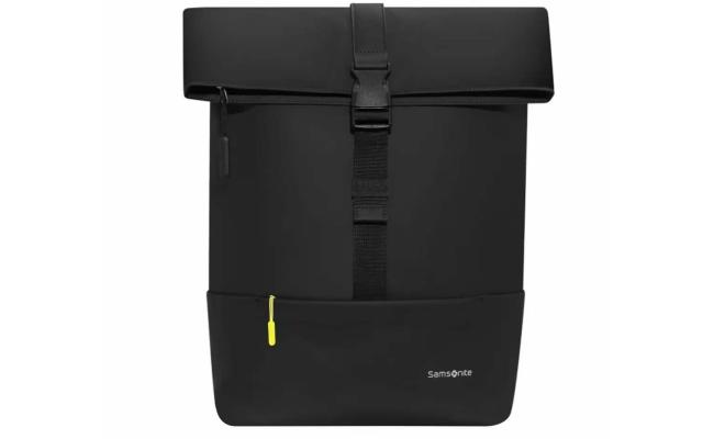 Samsonite Vercelli Water Resistant Unisex Flap Backpack fit laptop 13.3 to 14 inch - Black